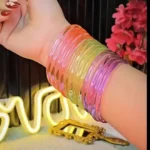 Colorful rainbow bangles set for women – stylish lightweight artificial jewelry