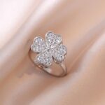 flower crystal ring artificial ring Pakistan stylish rings 2026 women fashion ring silver crystal ring floral jewelry trendy rings